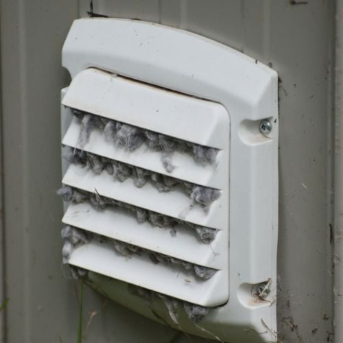 Clogged dryer vent to the outside -Niceleys Appliance Repair Heating and Cooling (1)